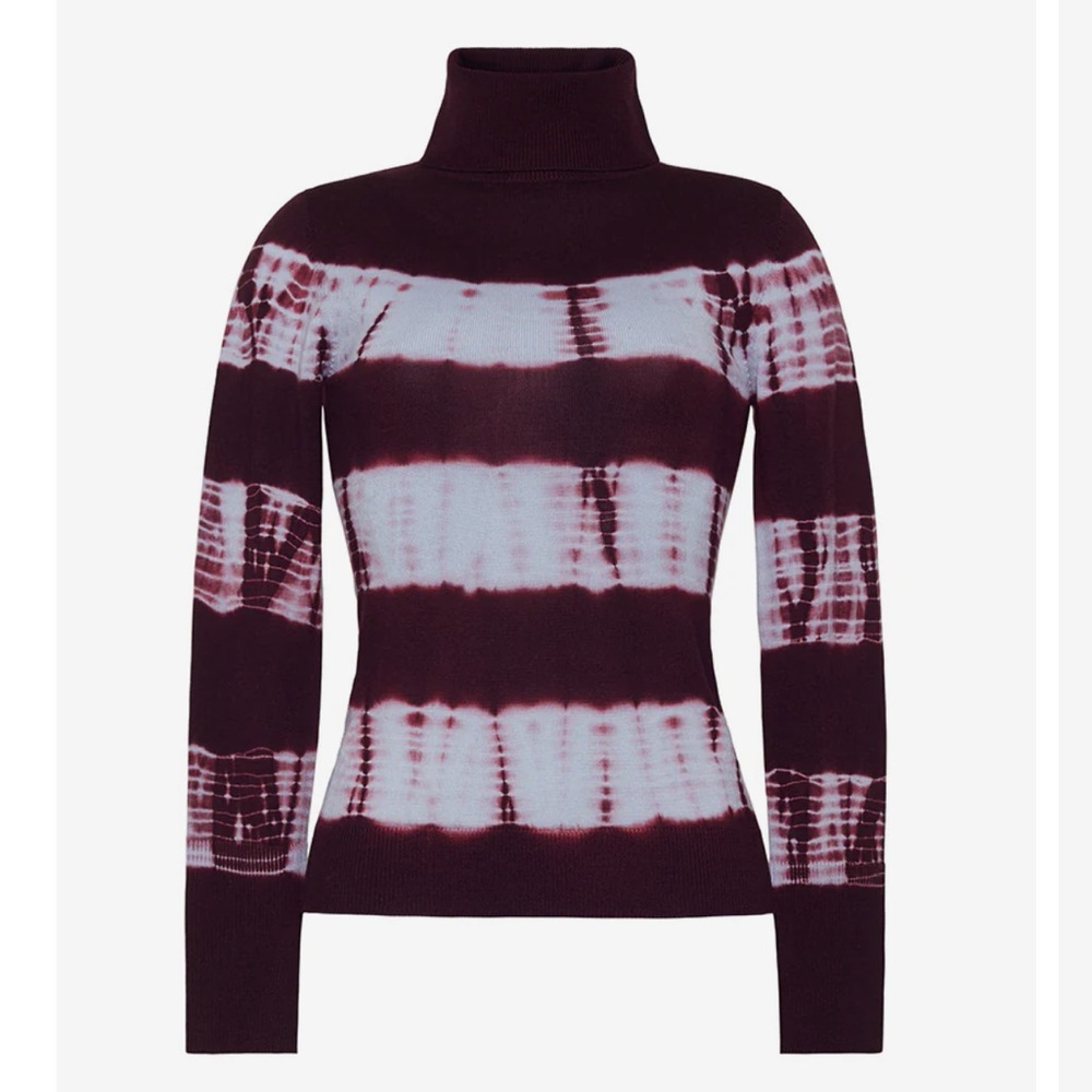 Cara Cara Burgundy and White Turtleneck Dress